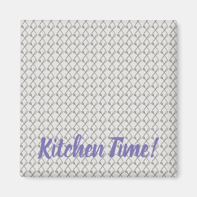 Whisk and Cooking Spoon Pattern for Kitchen Chefs Magnet (Front)