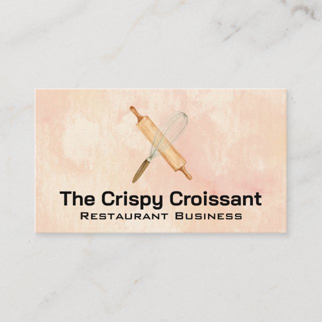 Whisk and Rolling Pin Business Card (Front)