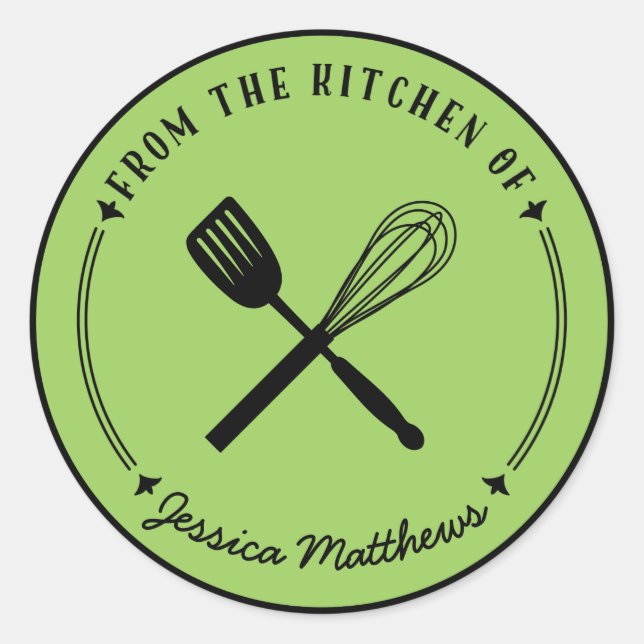 Whisk and Spatula Personalised Kitchen Stickers (Front)