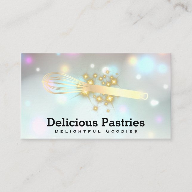 Whisk and Stars | Bokeh Glow Business Card (Front)