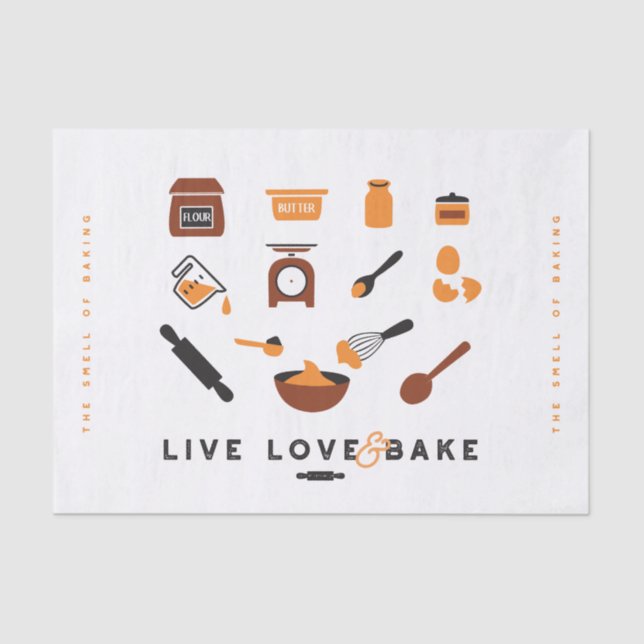 Whisk & Bake Delight: Kitchen Baking Essentials Tissue Paper (Front)
