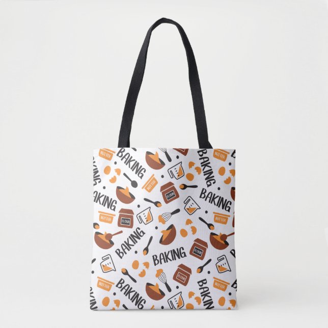 Whisk & Bake Delight: Kitchen Baking Essentials Tote Bag (Front)