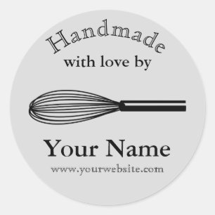 Whisk Baking Sticker Handmade by Your Name Kitchen
