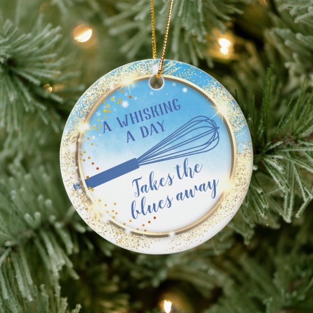 Whisk baking takes the blues away bakery Christmas Ceramic Tree Decoration (Tree)