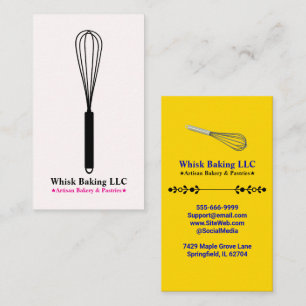 Whisk Chef & Caterer at the Bakery   Blush & Gold Business Card