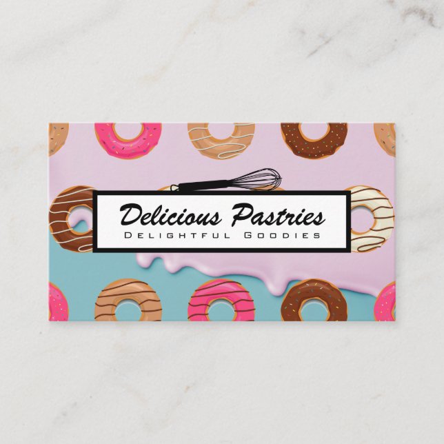 Whisk | Doughnuts | Icing Background Business Card (Front)