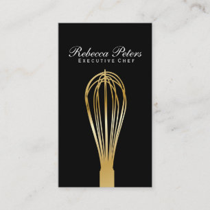 Whisk (gold)   Culinary Master Business Card