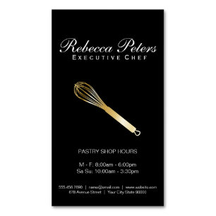 Whisk (gold)   Culinary Master Magnetic Business Card