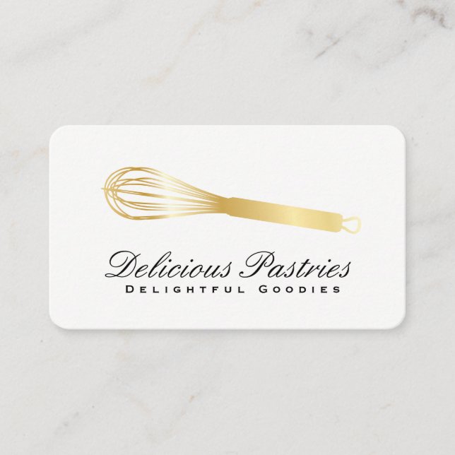 Whisk (gold) variation | Culinary Master Business Card (Front)
