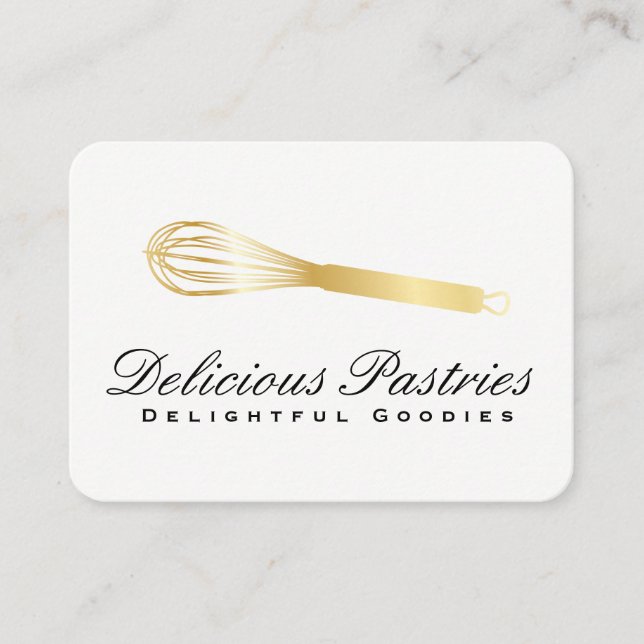 Whisk (gold) variation | Culinary Master Business Card (Front)
