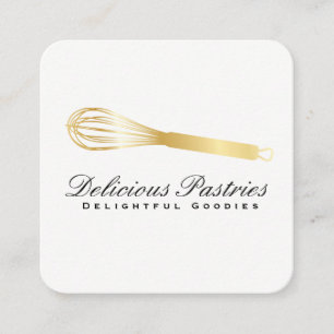 Whisk (gold) variation Culinary Master Square Business Card