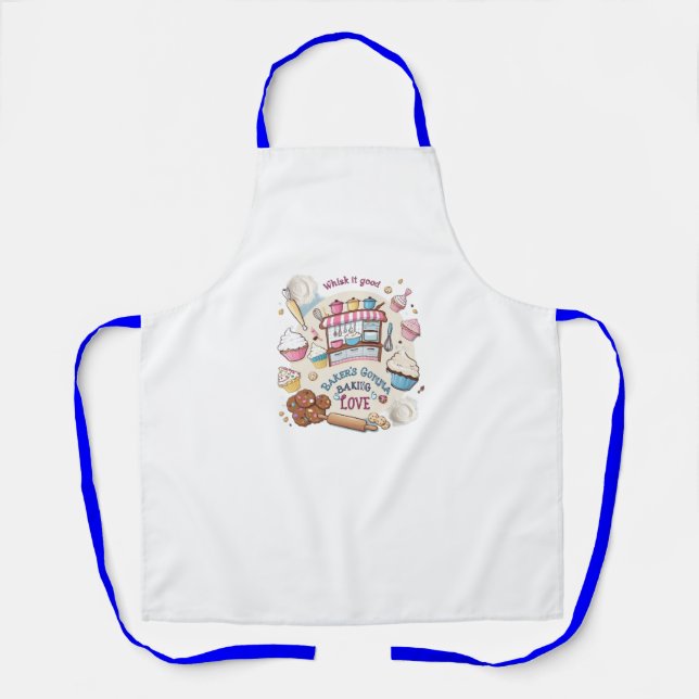 "Whisk It Good KitchenAll-Over Print Apron, Medium Apron (Front)