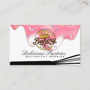 Whisk Pink Frosting and Sprinkles Business Card