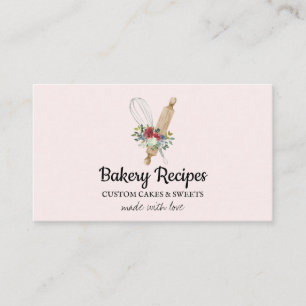 Whisk Pink Home made Bakery Chef Business Card