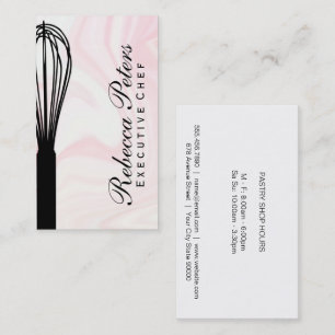 Whisk   Pink Marble Background Business Card