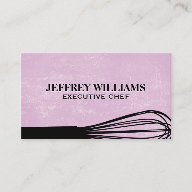 Whisk | Purple Textured Background Business Card (Front)