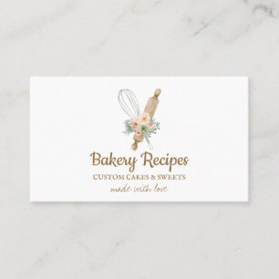 Whisk Rolling Pin Bakery Branding Business Card