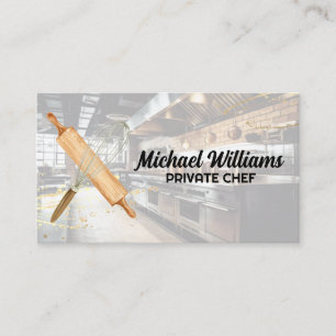 Whisk Rolling Pin   Baking Restaurant Kitchen Business Card