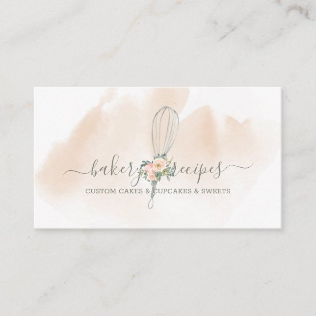Whisk Signature bakery cute chef Business Card (Front)