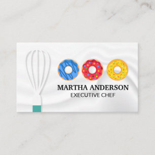Whisk Silky Background Doughnuts Business Card