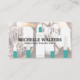 Whisk Spatula Rolling Pin Doughnuts Business Card