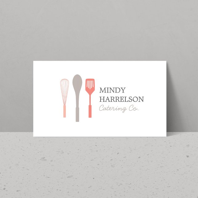 WHISK SPOON SPATULA LOGO II for Bakery, Catering Business Card (Creator Uploaded)