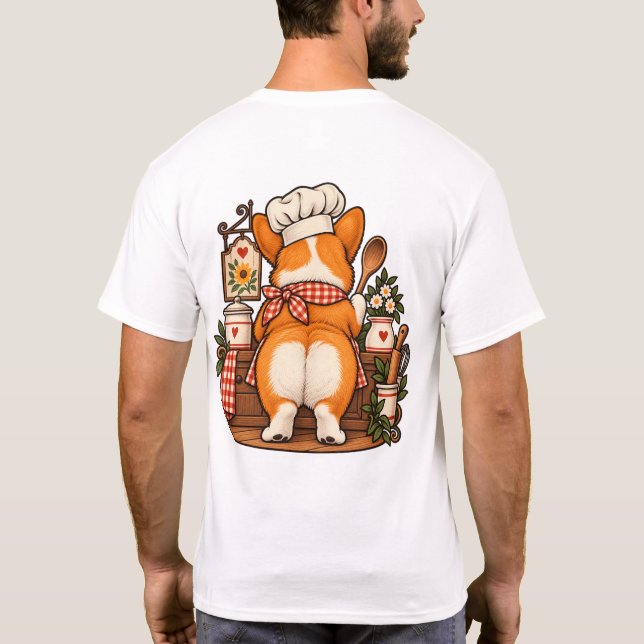 Whisk Taker Corgi Chef Baking Pun Tee (Back)