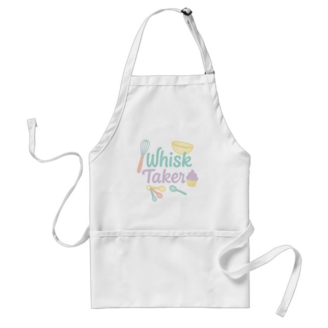 Whisk Taker – Playful Pastel Kitchen Apron (Front)