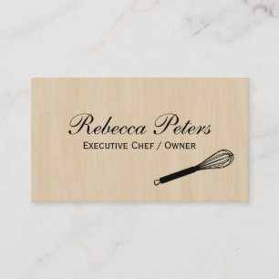Whisk variation Culinary Master Wood Grain Business Card