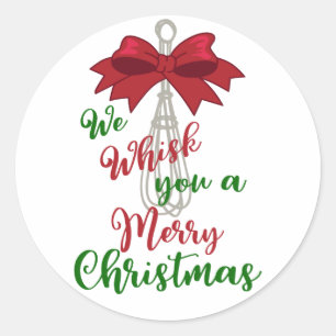 Whisk You Merry Christmas Classic Round Sticker