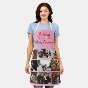 Whisk you Merry Christmas Custom 9 Photo Collage   Apron