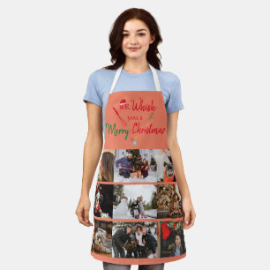 Whisk you Merry Christmas Custom 9 Photo Collage Apron