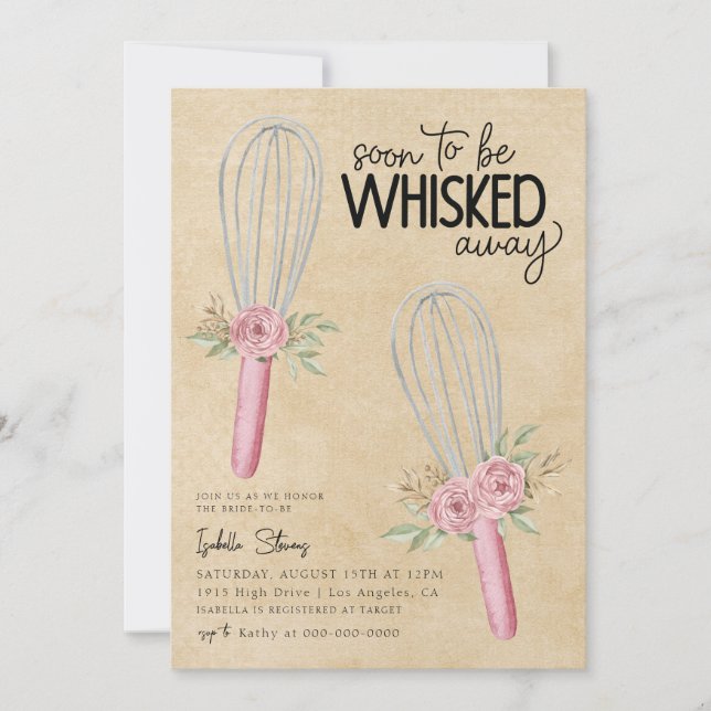 Whisked Away Baking Bridal Shower Invitation (Front)