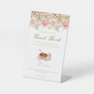 Whisked Away Bridal Shower Guest Book Pedestal Sign