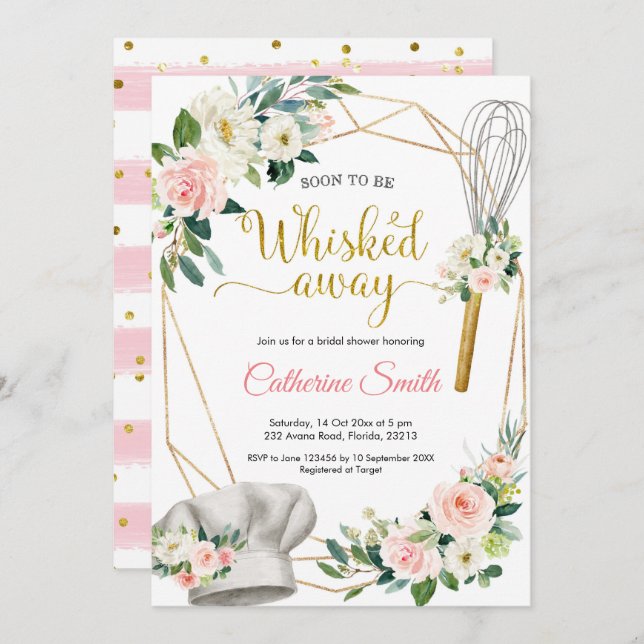Whisked Away Bridal Shower Invitation (Front/Back)