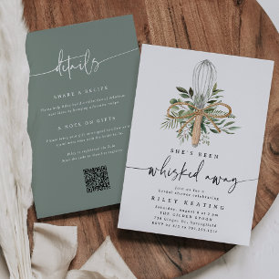 Whisked Away Kitchen QR Code Bridal Shower Invitation