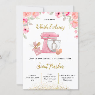 Whisked Away Pink Bridal Shower Invitation