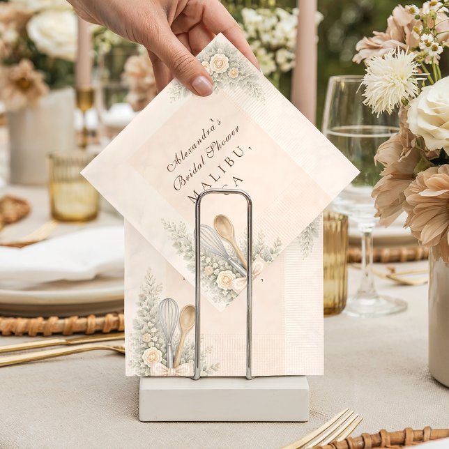 Whisked Away Rustic Baking Bridal Shower Napkin (Creator Uploaded)
