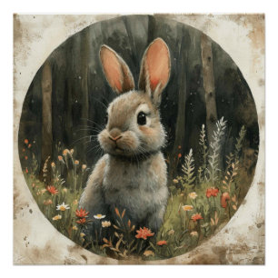 Whisker Ballet: A Bit of Whimsy Bunny Poster