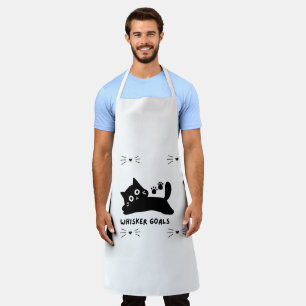 Whisker Goals Cat Silhouette Apron
