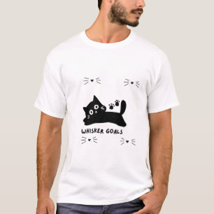 Whisker Goals Cat Silhouette T-Shirt