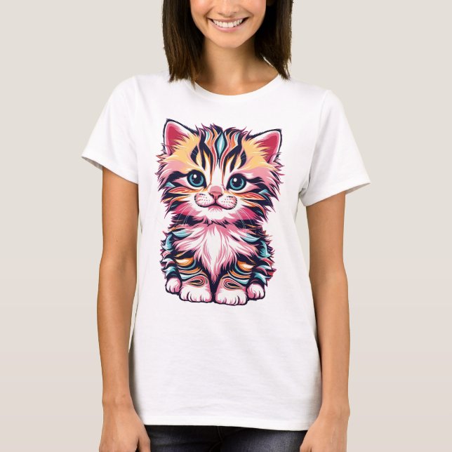 Whisker Wonderland: cute kitten T-Shirt (Front)