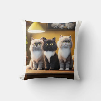 "Whiskered Elegance: Minimalist Cat Design Pillow" Cushion