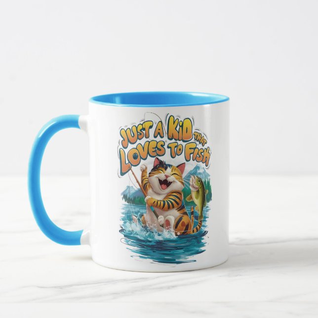 Whiskered Purrfection: A Feline Fishermans Delight Mug (Left)