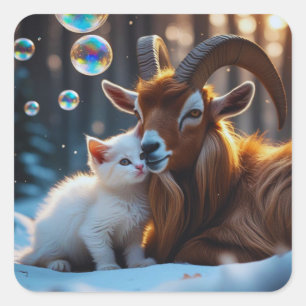 Whiskers and Hooves Square Sticker