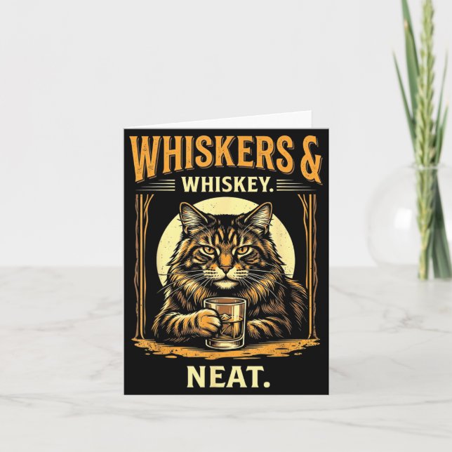 Whiskers and Neat Funny Cat Card (Front)