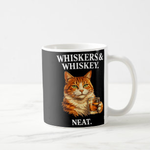 Whiskers and Neat Funny Cat Drinking Humour Coffee Mug