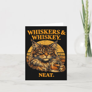 Whiskers and Neat Funny Cat Lover Drinker Card