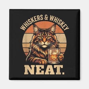 Whiskers and Neat Funny Cat Lover Drinker Magnet