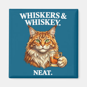 Whiskers and neat funny cat lover drinker magnet
